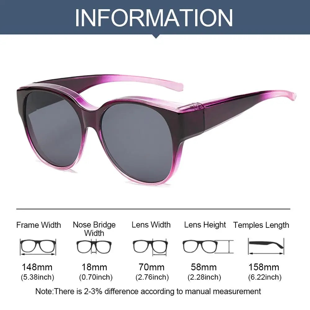 Fashion UV Protection Driving Sunglasses Round Frame Y2K Wear Over
