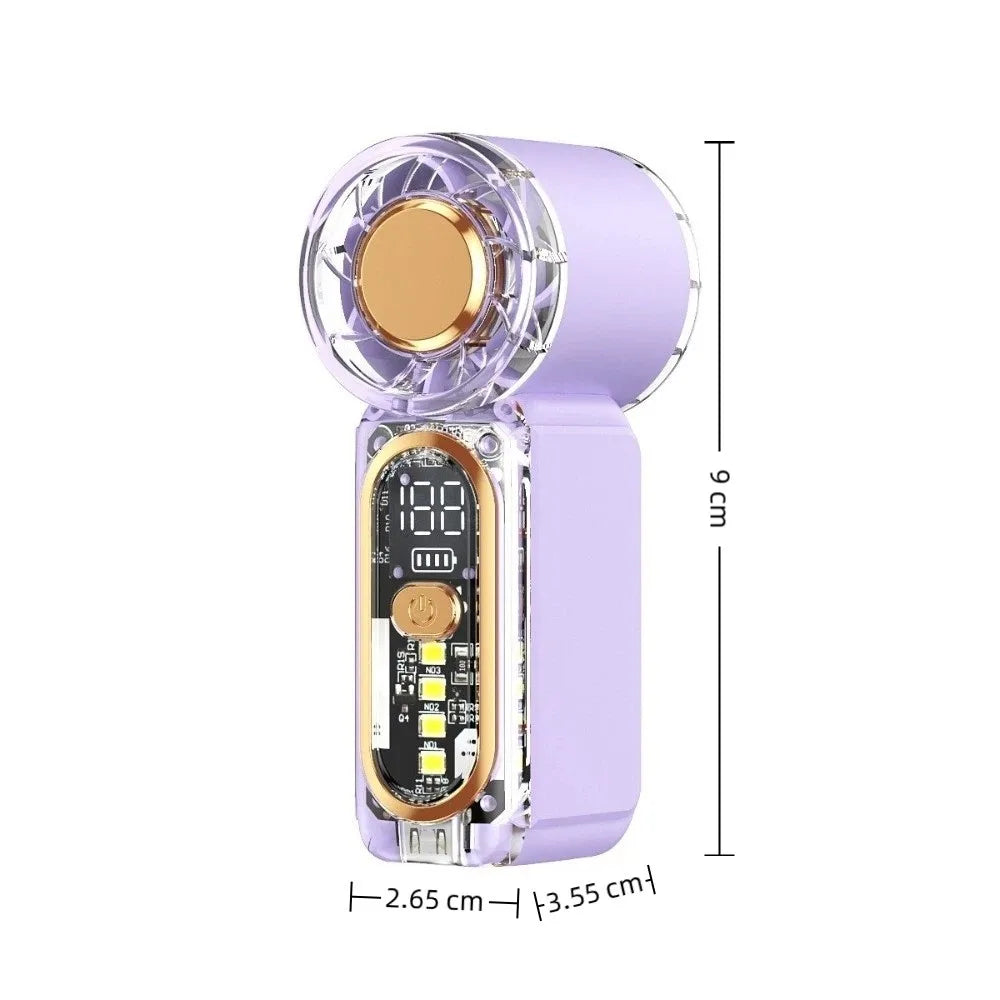 Portable Rechargeable Mini Handheld Fan Light Speed Pocket 100