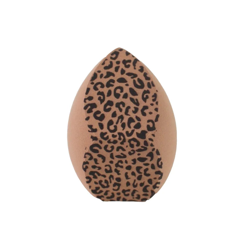 1/2pcs Extra Large Leopard Print Makeup Sponge Wet/Dry Dual Use Three-cut Makeup Sponge Flawless Liquid Foundation Application Vue Leopard Print-1PC
