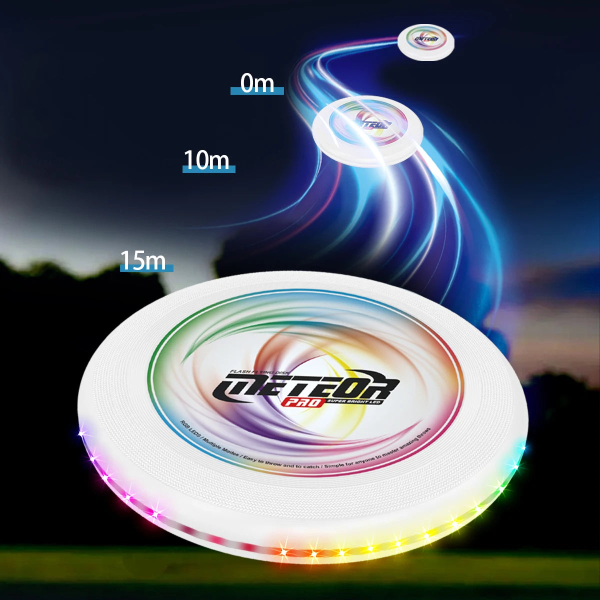 LED Flying Disc, Noctilucence Colorful Outdoor Leisure Toys Various Lighting Changes Lightweight and Fun Sport Game Gifts Vue