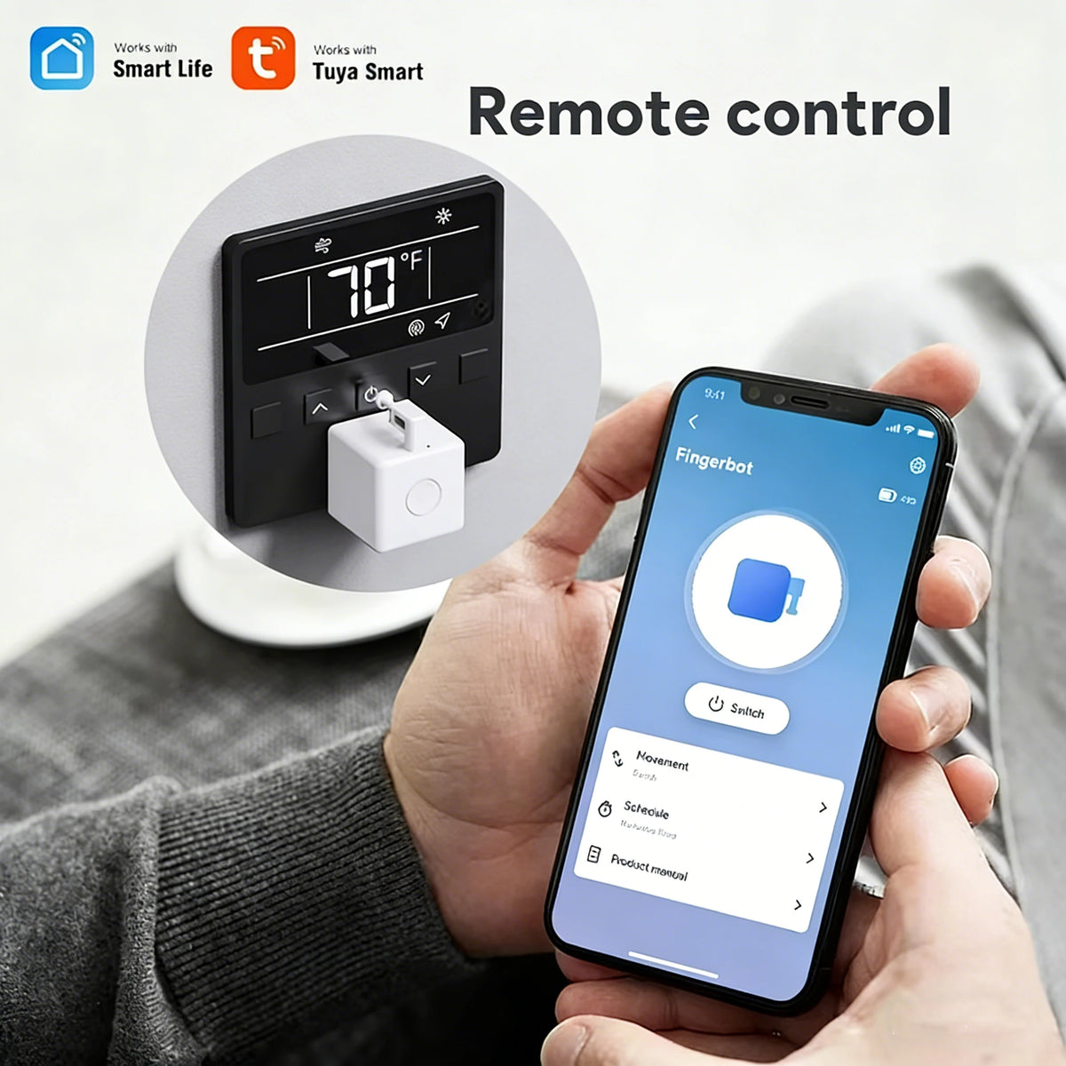 Tuya Bluetooth Smart Fingerbot Plus Switch Button Pusher Smart Life Switch Timer Voice Control Works With Alexa Google Home Vue