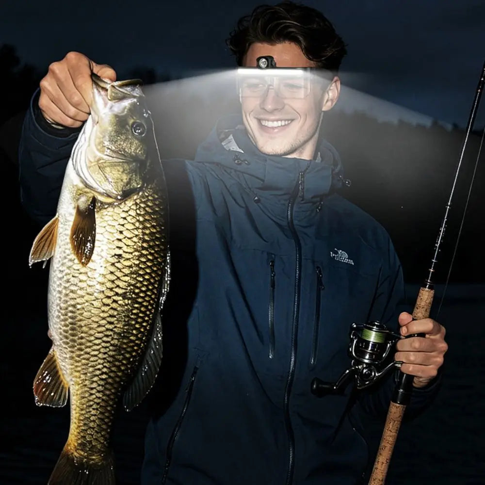 Lightweight Intelligent Sensing Headlight Waterproof Hands-Free LED Headlight Glasses Large-Area Floodlight Adjustable Vue