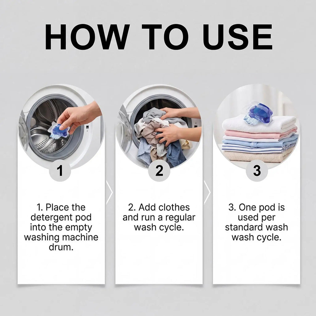 4in1 Laundry Stain Remover Pods, Portable Washing Machine Detergent Pacs, Multi-Use Cleaning Pods for Home Travel Business Trip Vue