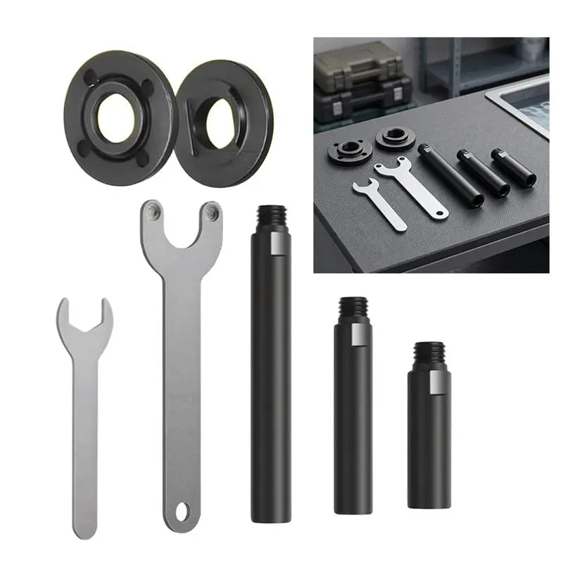 ABKW-Extension Rod Pressure Plates Wrenches Kit 5/8"-11 For Angle Grinder For Angle Grinders And Polishing Machines Tools Vue