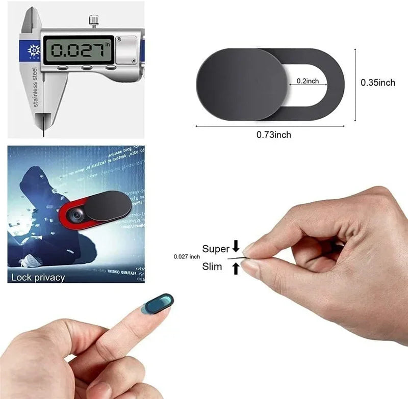 Webcam Cover Shutter Magnet Slider Plastic Camera Cover for iPad Tablet Web Laptop Pc Camera Mobile Phone Lenses Privacy Sticker Vue