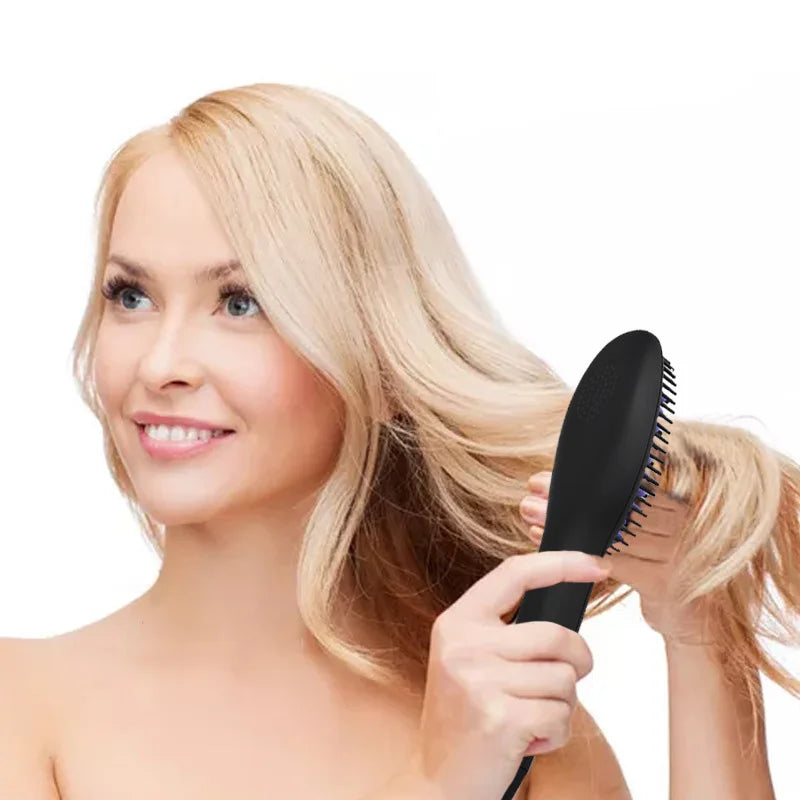 Ceramic 2-in-1 Hair Straightening Brush & Electric Curler Hair Straightening Brush Vue Default Title
