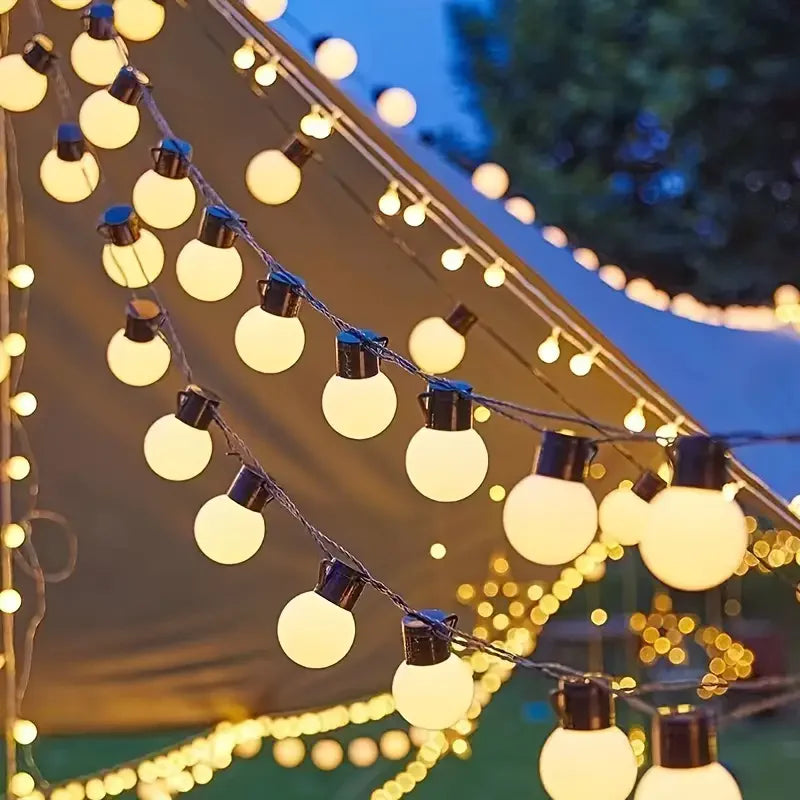Solar Highlight Powered White Ball Bulb String Lights Shatterproof Garden Light Holiday Decoration Waterproof LED Lights Vue