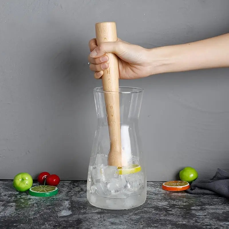Wood Drink Muddler Heavy Duty Wooden Crusher Perfect for Bartenders Mixing Mojitos Fruit Ice at Home Bar Vue