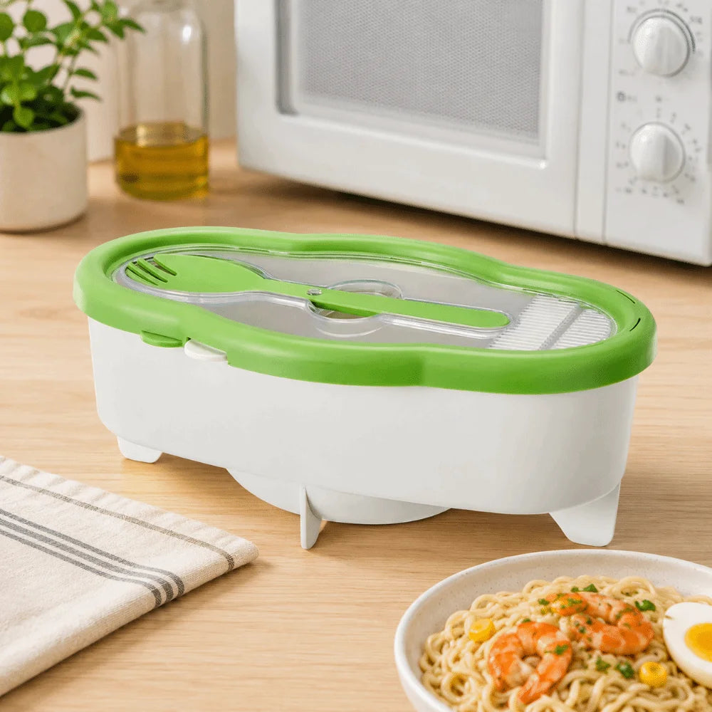 Transparent Microwave Pasta Cooker Heat Resistant Non Sticking Food Container With Strainer With Lid Kitchen Storage Box Vue