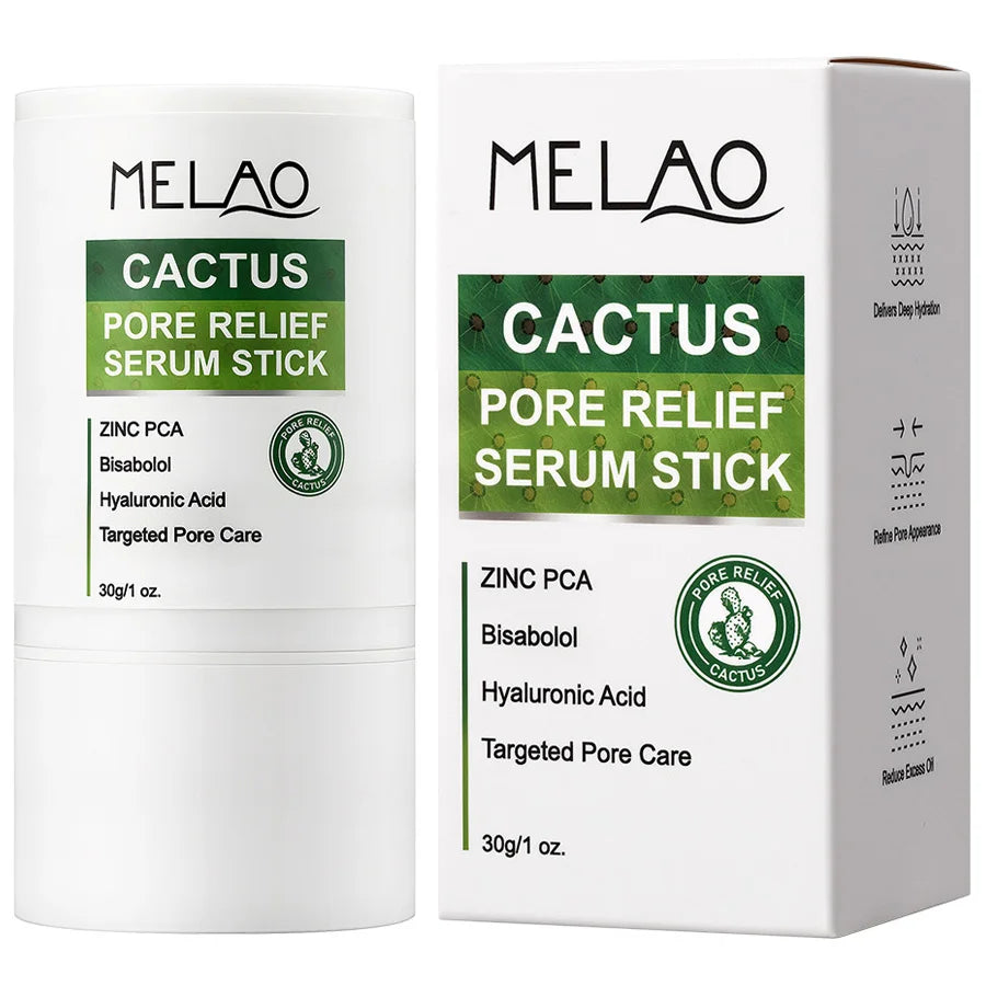 Cactus Pore Relief Multi Balm Stick Cooling & De-Puffing Face Balm for Enlarged Pores,Pore Minimizer,Smooths Texture Non-Greasy Vue