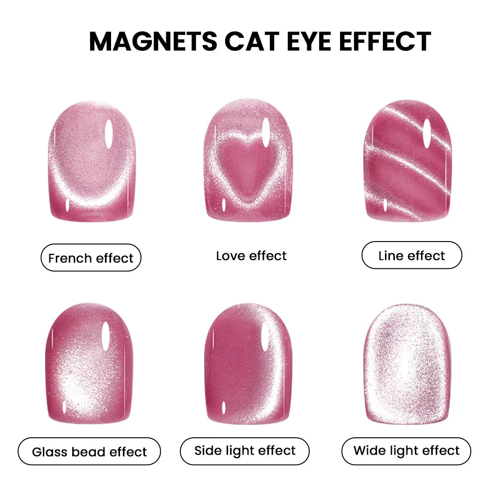 Snake Heart Magnet, Y-Shaped Dual Head Cat Eye Gel Nail Polish Magnet, Heart Shape Cat Eye Magnetic Vue