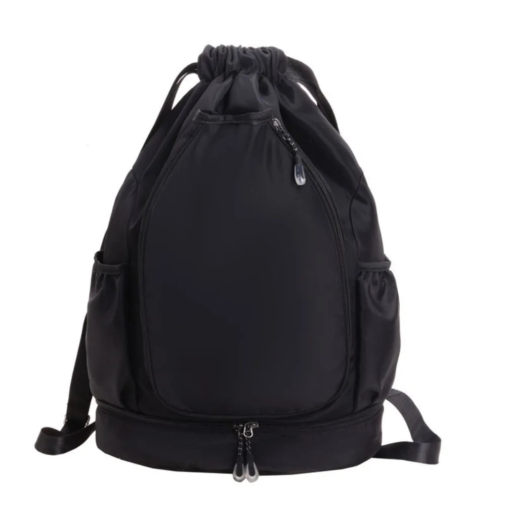 2 Rackets Tennis Racket Backpack with Shoes Pocket Waterproof Badminton Sports Bag Adjustable Strap Casual Gym Pack Vue Black