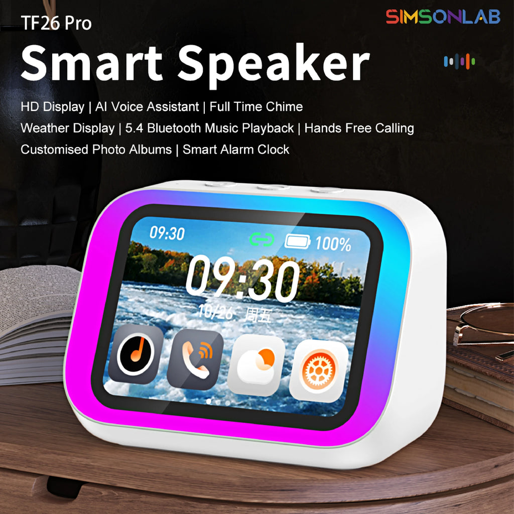 2026 New Smart Speaker with Screen Display Multifunctional Voice Assistant Great Bluetooth Intelligent Home Hub Photo Album Gift Vue