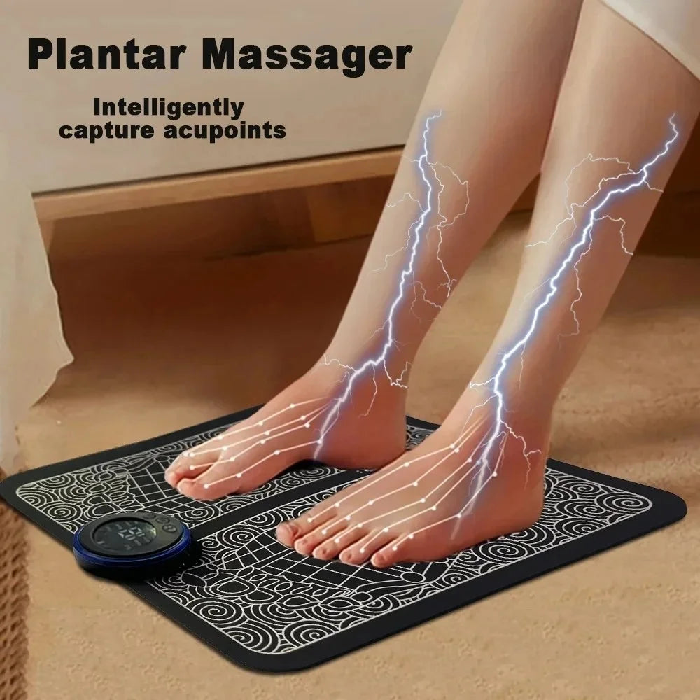 Rechargeable EMS Foot Massager Pad Remote Control Portable Muscle Stimulator Mat Foot Pain Relief Relax Tool Home Sports Fitness Vue