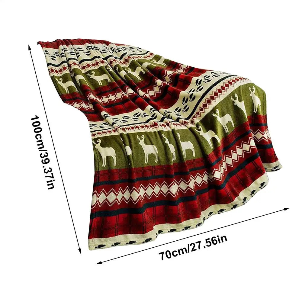 Christmas Blanket Soft Fleece Warm Home Decor Winter Flannel Blanket Christmas Decorations for Women Wife Sofa Bed Living Room Vue B