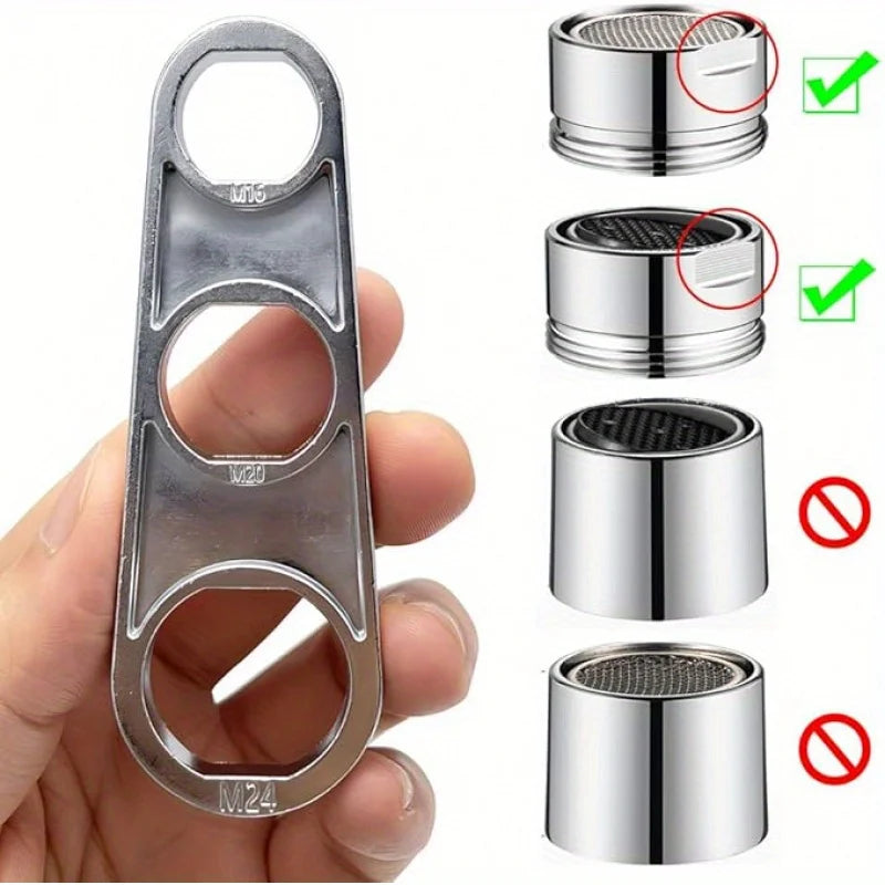 2 In 1 Faucet Aerator Wrench Water Flows Adjusting Faucet Bubbler Wrench Plumber Home Bathrooms Faucets Maintaining Tools Vue