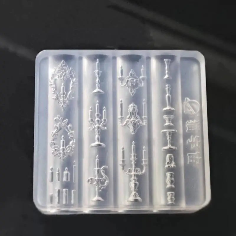 3D Silicone Flower Nail Mold Lily Hibiscus Floral Nail Carving Template DIY Nail Art Stencil Vue A3