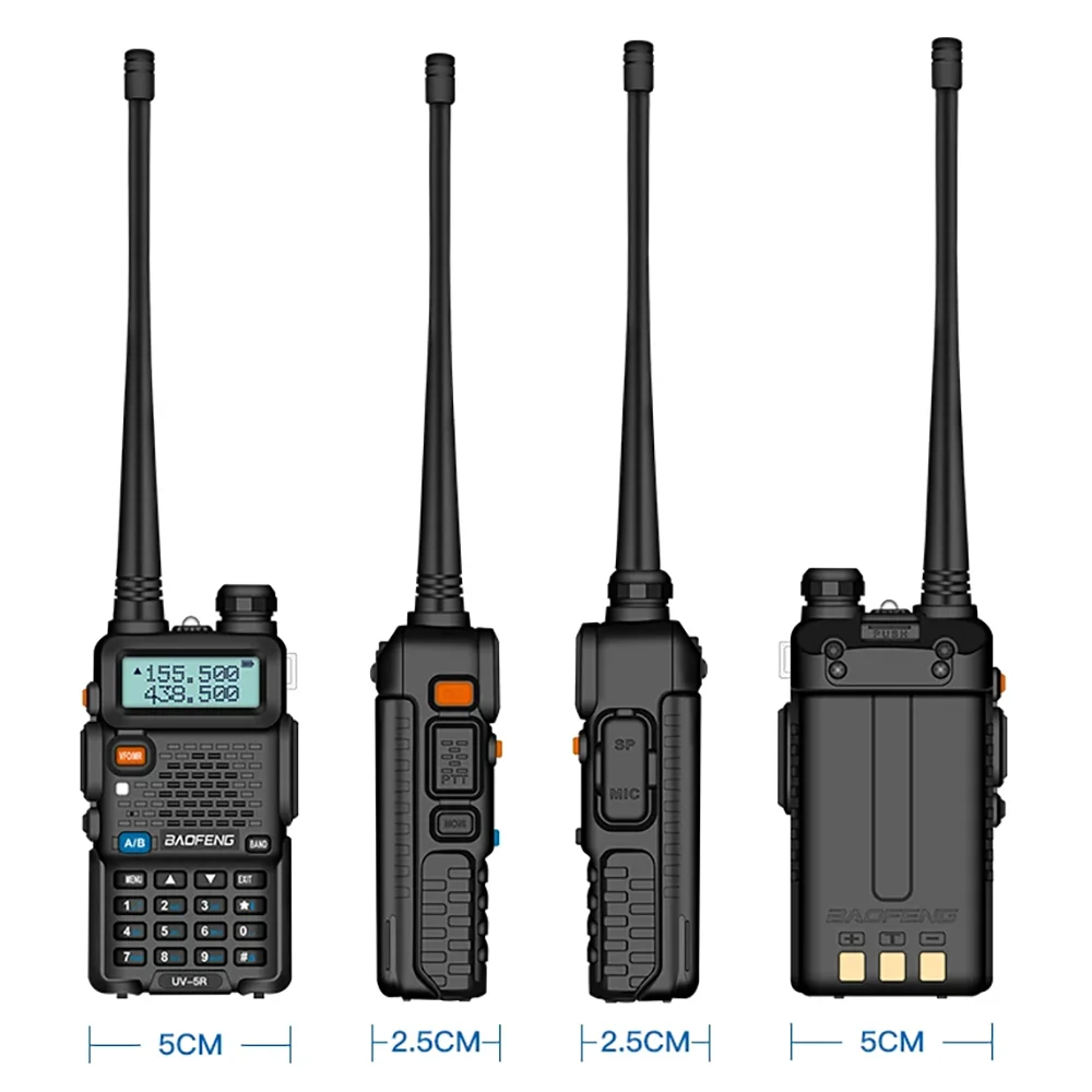 1/2/4PCS Baofeng UV-5R 8W Tri-Power Walkie Talkie High-Power Dual Frequency 128CH Portable Handheld UV-5R Two-Way Walkie Talkie Vue