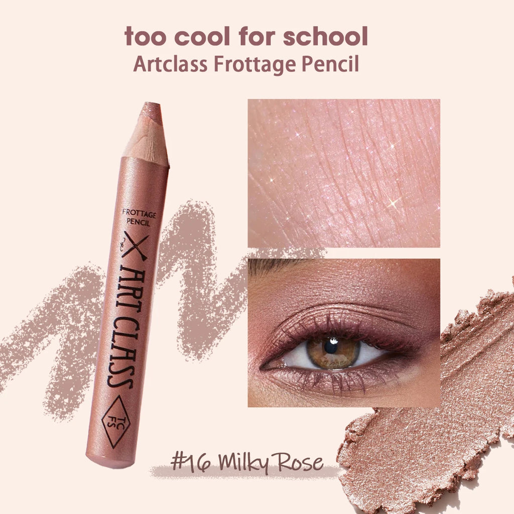 Too Cool For School Artclass Frottage Pencil,Highly Pigmented,Under-Eye Brightening,Korean Cosmetic,K-Beauty,Korean Makeup Vue 16 Milky Rose