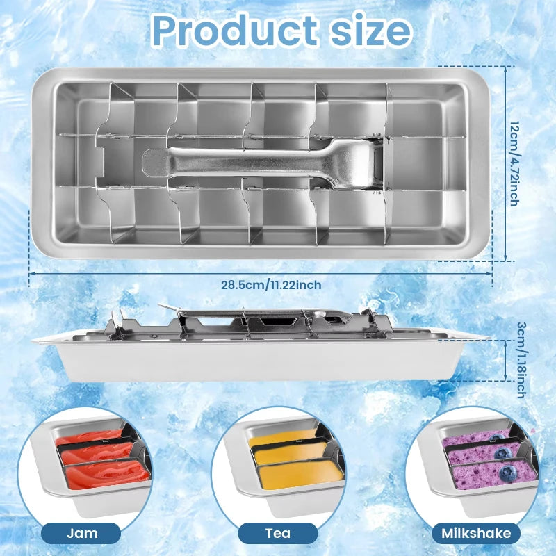 304 Stainless Steel Ice Cube Tray with Easy-Release Lever Ice Cube Tray Vue