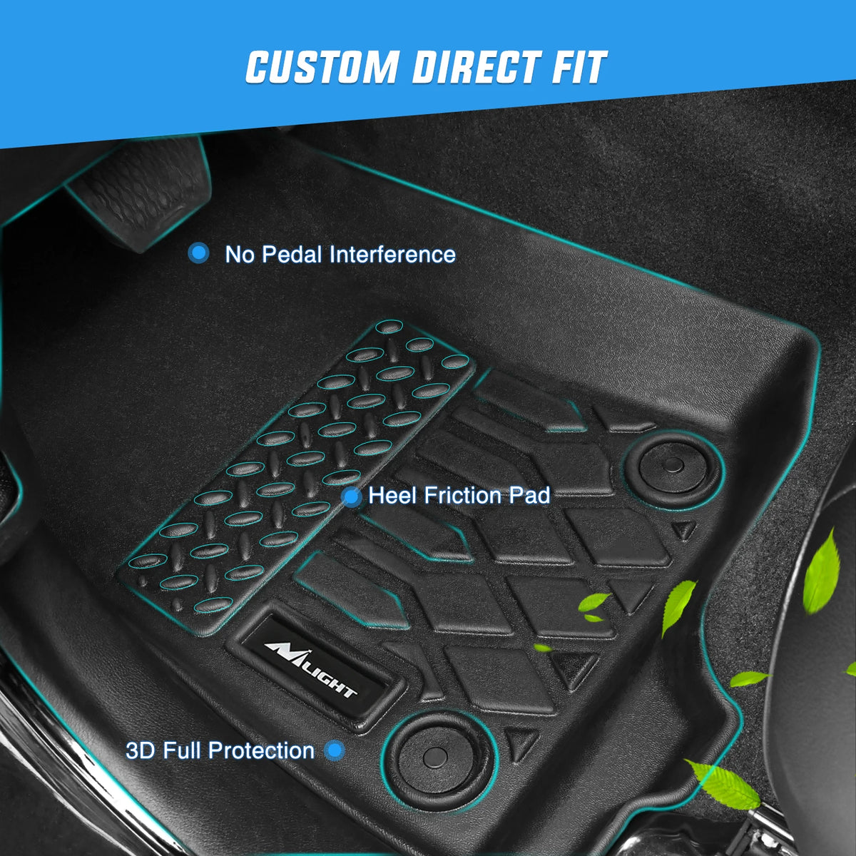 Nilight TPE Floor Mats for Lincoln Corsair (Gas Model) 2020 2021 2022 2023 2024 2025 All Weather Custom Fit Heavy Duty Floor Liners Vue