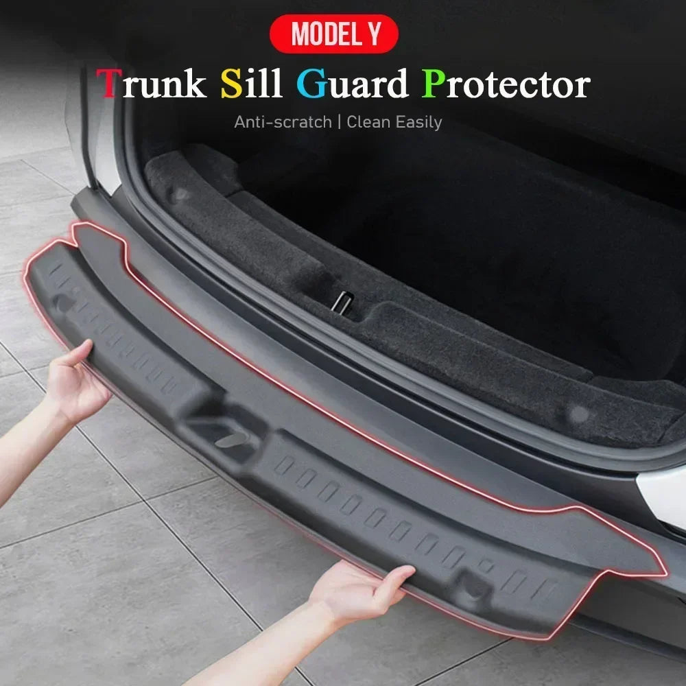 For Tesla Model Y Juniper 2025 Trunk Sill Plate Protector TPE Rubber Protector Tesla Threshold Bumper Pad Prevent Scratching Vue