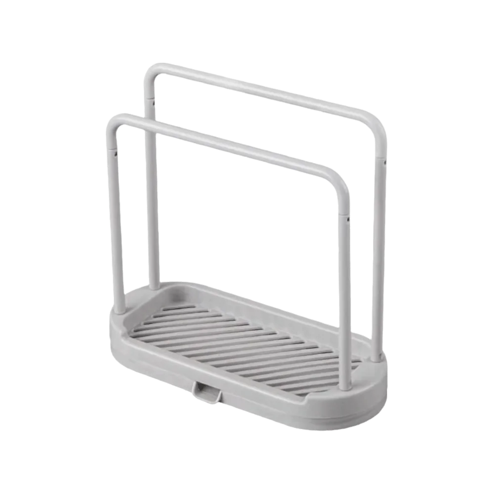 Double-Layer Kitchen Storage Rack Universal Simple Drain Rack No-Drill Water Drainage Dishwashing Cloth Drying Rack Kitchen Vue Grey