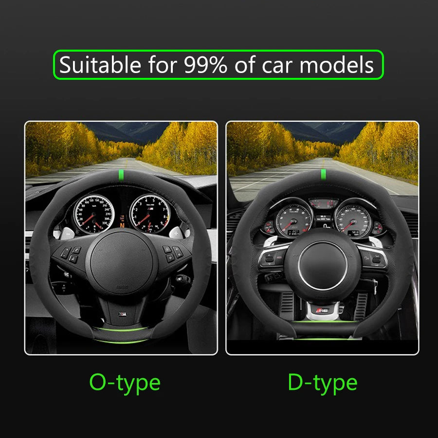 Fashion Suede Car Steering Sheel Cover For Opel OPCline ASTRA CORSA INSIGNIA MOKKA VECTRA Tigra Adam Combo Zafira Vivaro Cross Vue
