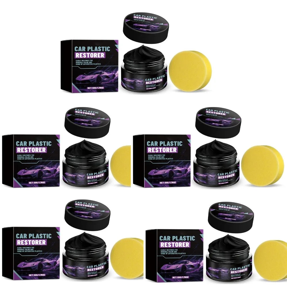 1/3/5pcs 50g Car Plastic Scratch Removal Agent Car Plastic Restorer Easily Restores Original Color Shine Of Automotive Plastics Vue 5pcs