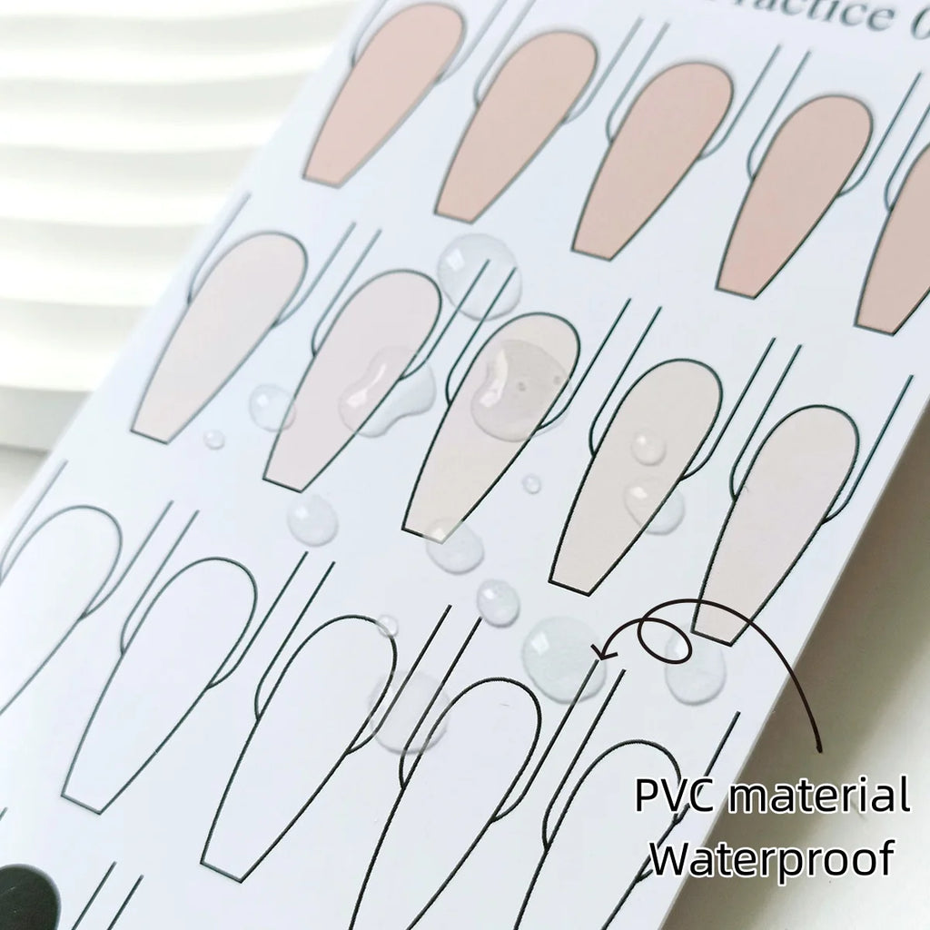 Nail Art Practice Card PVC 10 Waterproof Beginner Nail Training and Learning Practice Card Vue