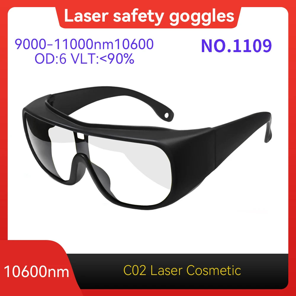 Eye Protection CE EN207 Validated OD6+ 900-1100nm Flexible PC Temple Laser Lenses for Multi-kW Fiber Laser Metal Cutting Factory Vue Model 1109 OD6