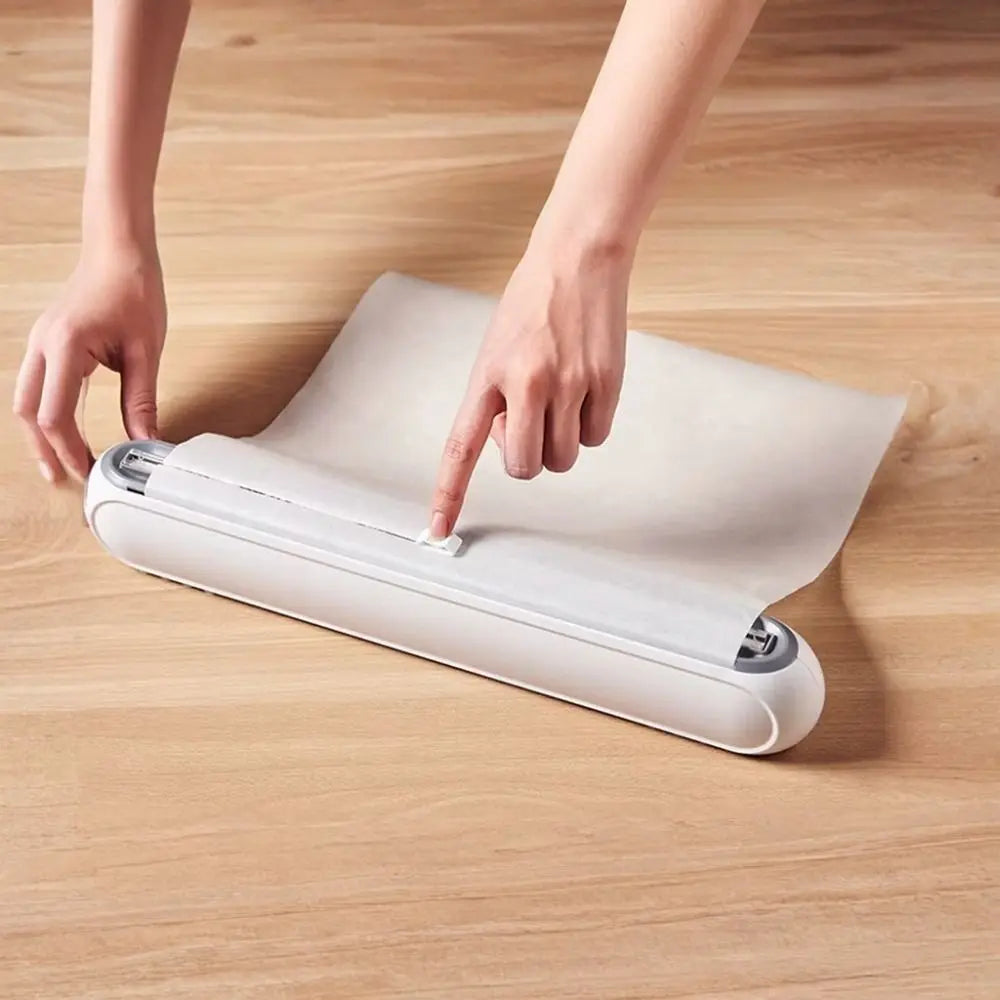 Wall-mounted Magnetic Cling Film Cutting Box Refillable Two-way Sliding Cutter Tin Aluminum Foil Dispenser Viewable Window Vue