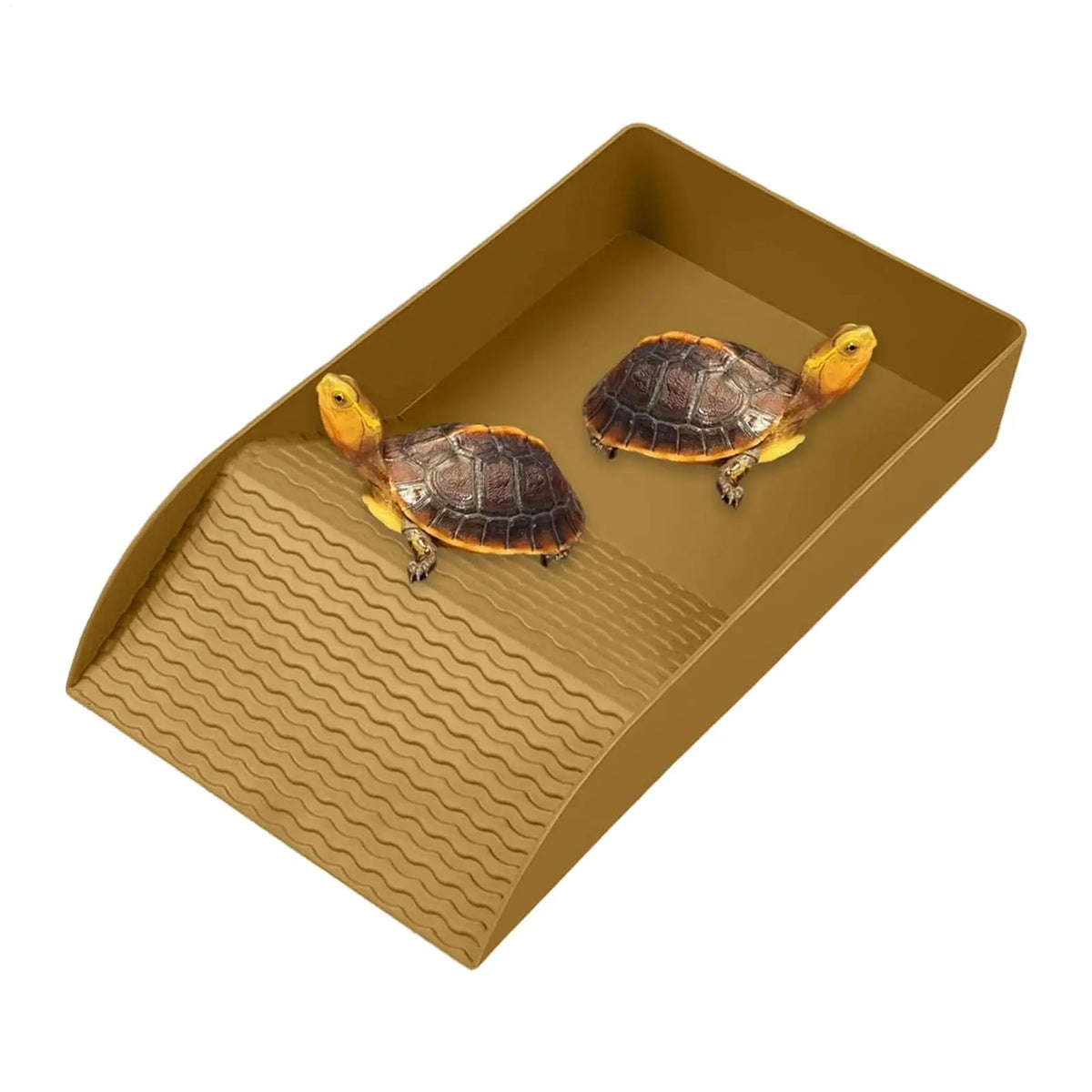 Tortoise Soaking Tray Reptile Basking Dish with Ramp Bathing Bowl for Turtle Lizard Gecko Snake Habitat Terrarium Aquarium Vue