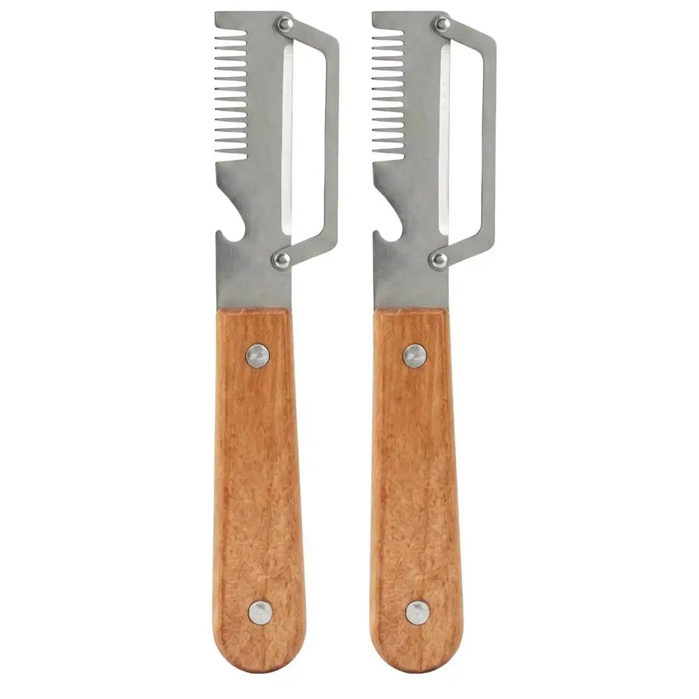 2Pcs Wooden Handle Vegetable Peeler, Multifunctional Potato Cucumber Cutter, Ergonomic Kitchen Peeling Tool for Home Use Vue 2pcs