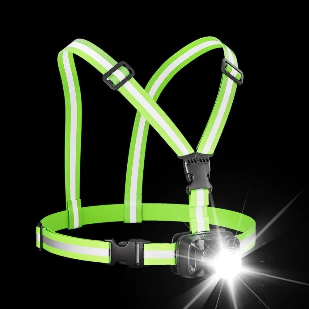 Adjustable Strap Chest Light Soft Light Lightweight Design Running Lamp Long Battery Life Bright Illumination Vue Double shoulder