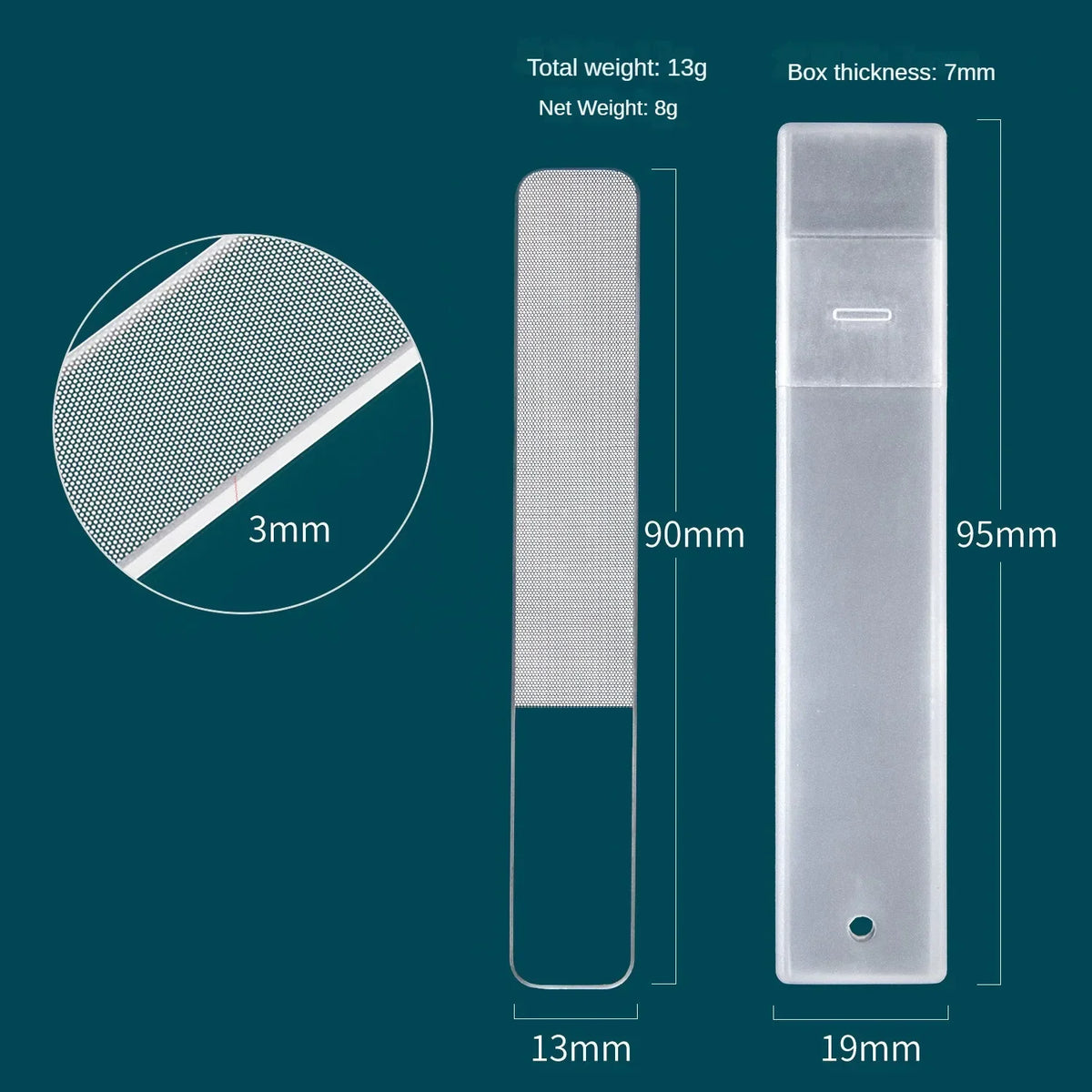 vvocci Nano Glass Nail File Washable Crystal Nail Buffer Shaping Polishing Nail File Sand Strip Vue M186 Square