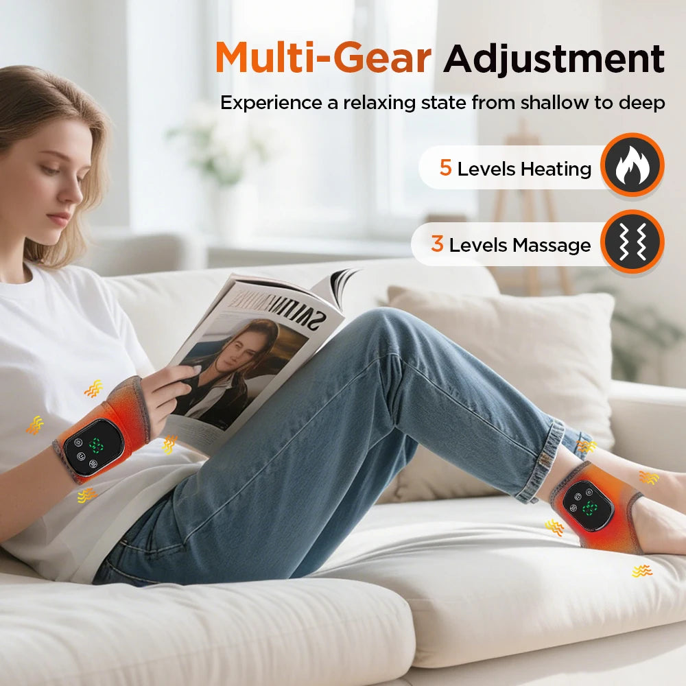 Cordless Heated Wrist & Ankle Massager | 5 Heat 3 Vibration Heated Massager Wrap Vue