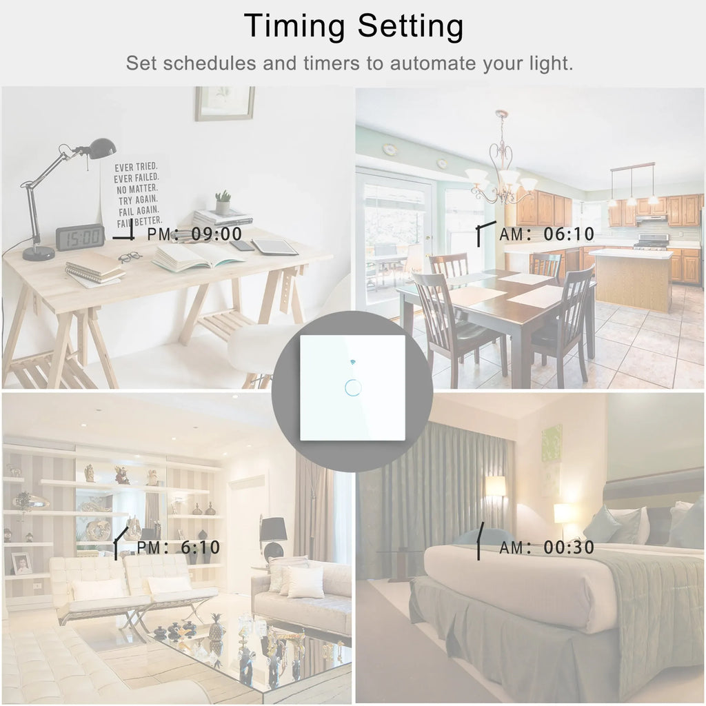 EU WiFi Smart Light Switches Touch Switch RF433 Need Neutral Wire Smart Home Life Tuya App Control Support Alexa Google Home Vue