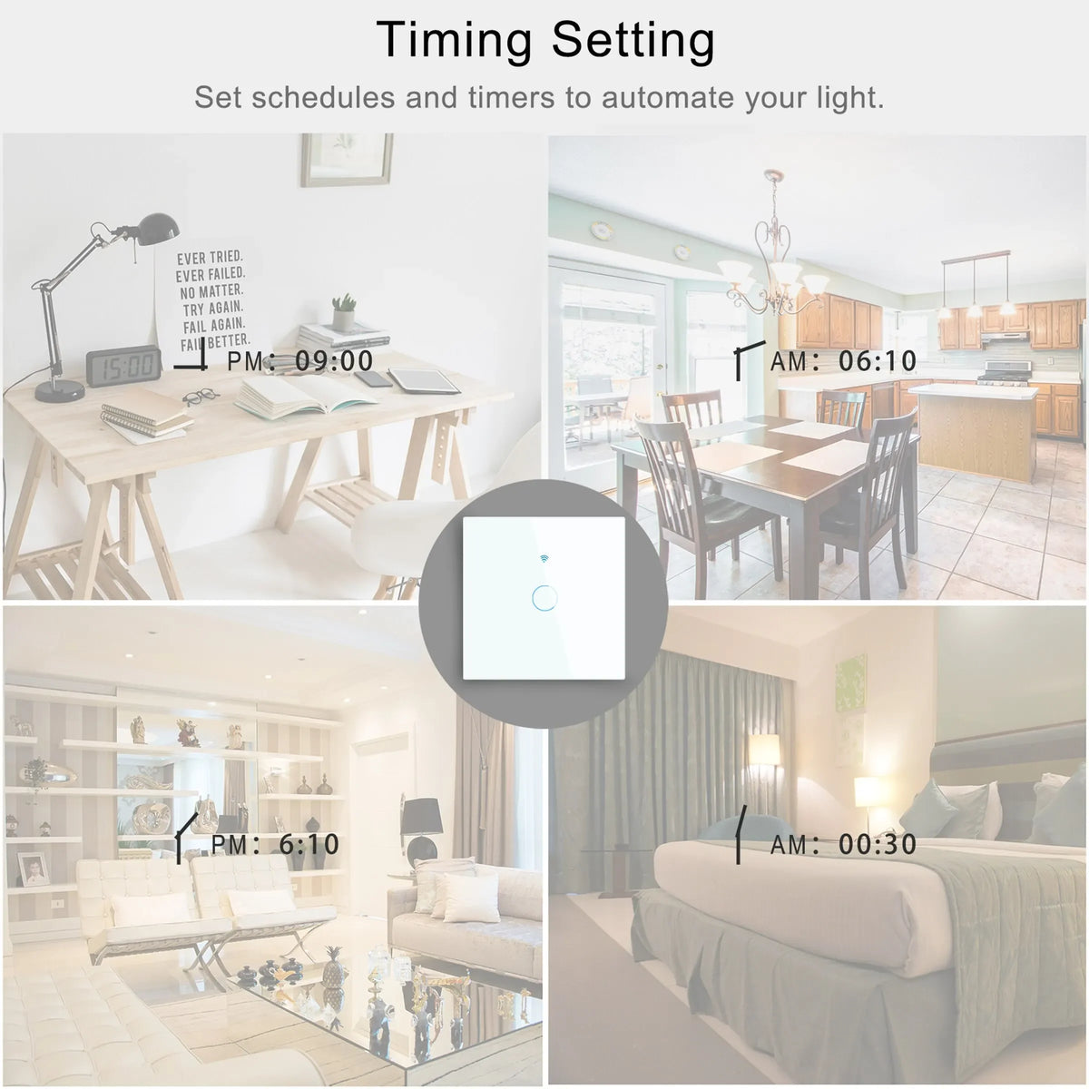 EU WiFi Smart Light Switches Touch Switch RF433 Need Neutral Wire Smart Home Life Tuya App Control Support Alexa Google Home Vue