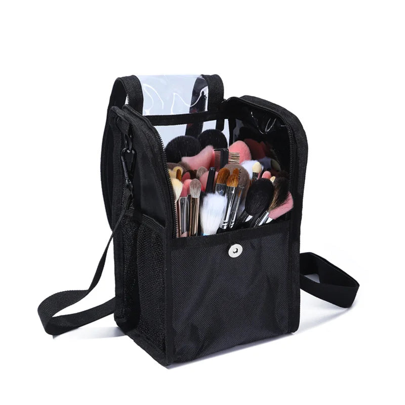 Stand Cosmetic Bag Makeup Brush Case Makeup Tools Cosmetic Bag Makeup Brush Organizer Artist Cosmetic Storage Bag with Strap Vue