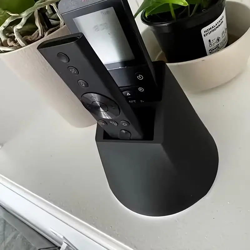 2 Grids Remote Control Holder Desktop Storage Rack for Living Room Multi Purpose Organizer Stand for Remotes and Phones Vue