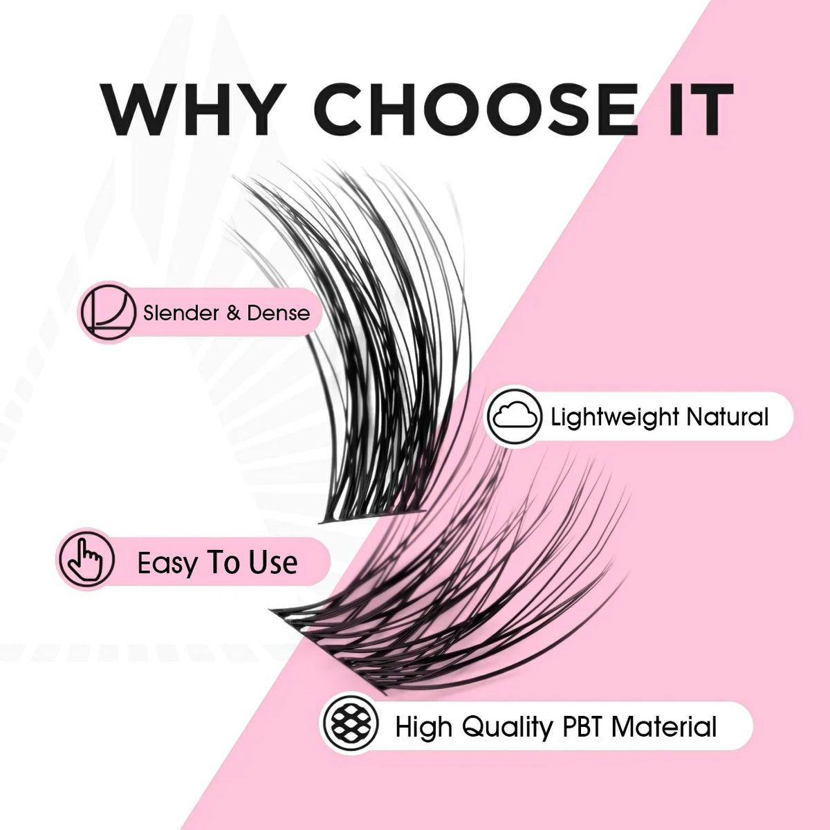 YUANZHIJIE 36PCS DIY-Cluster False Eyelashes 10-14mm Mixed Lengths C/D Curl Fluffy Dense Reusable Eyelash Extensions New Style Vue