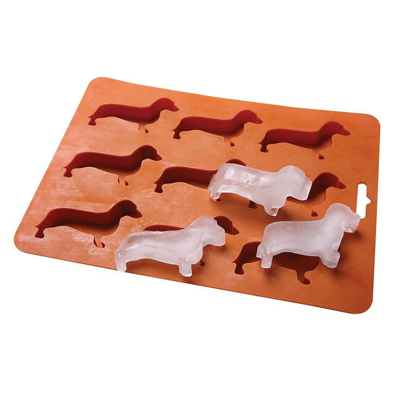 Creative Silicone Dachshund Puppy Shaped Ice Cube Chocolate Cookie Mold DIY Home Ice Tray Kitchen Tools silicone mold gadgets Vue