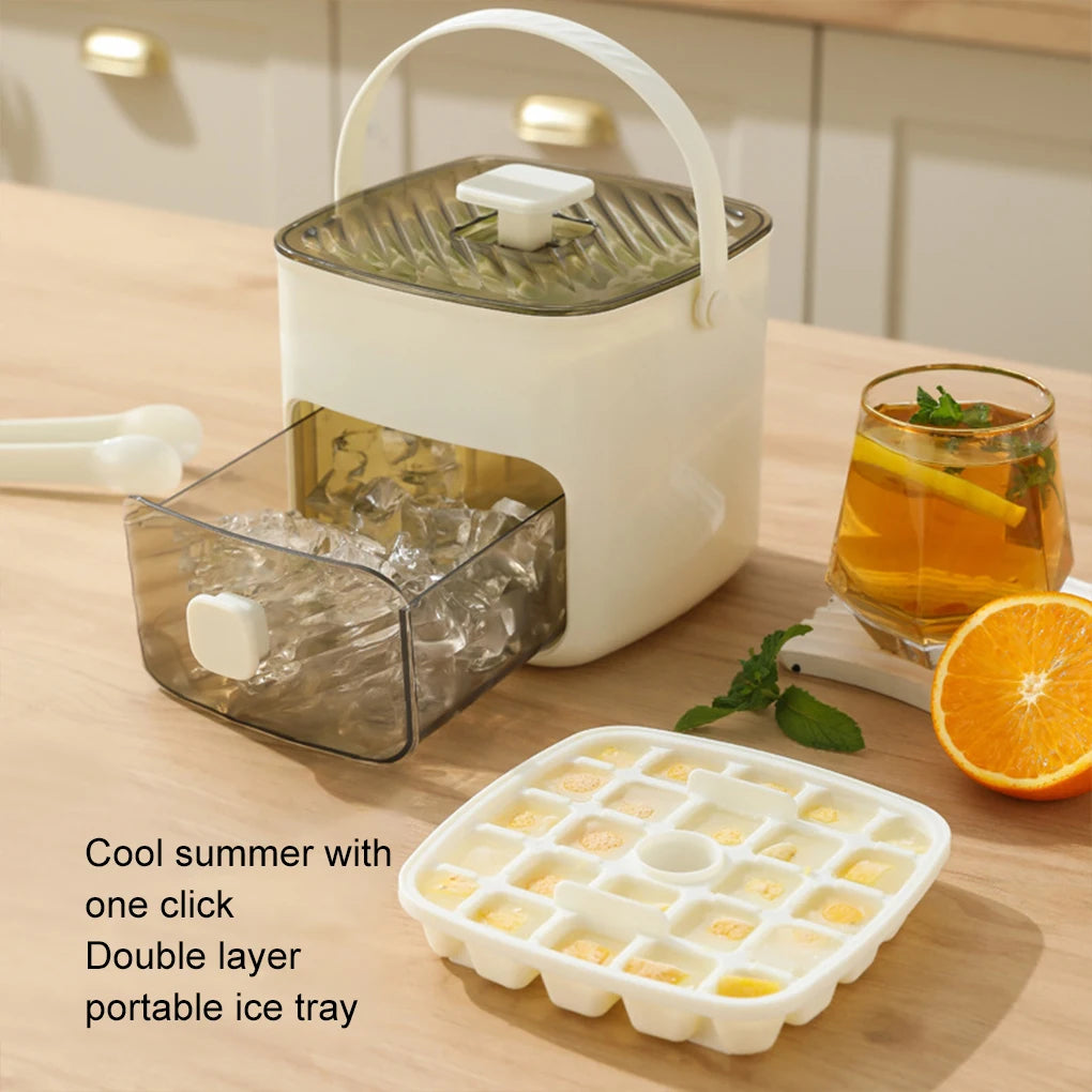 48-Grid Press Ice Cube Mold with Lid – Double Layer Tray Ice Cube Mold Vue