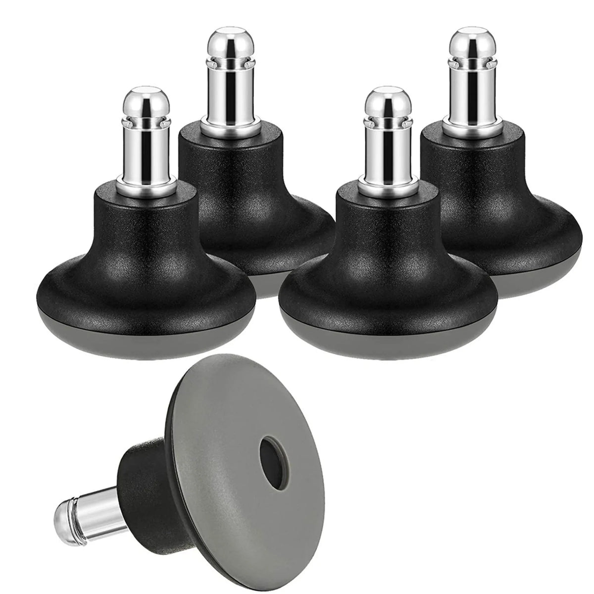 ABKW-10Pcs Bell Glides Replacement Office Chair Wheels Stopper Office Chair Swivel Caster Wheels, 2 Inch Stool Bell Glides Vue