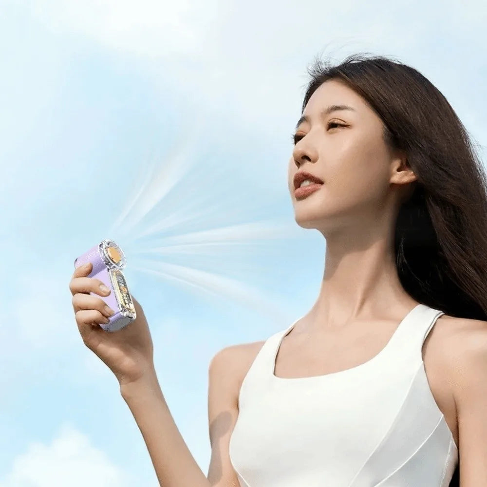 Portable Rechargeable Mini Handheld Fan Light Speed Pocket 100