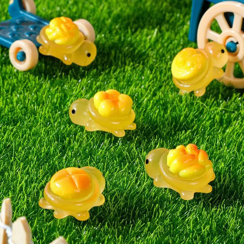 Miniature Luminous Bread Turtles 10pcs Resin Ornaments for DIY Garden Pot Landscape Micro Decor Vue