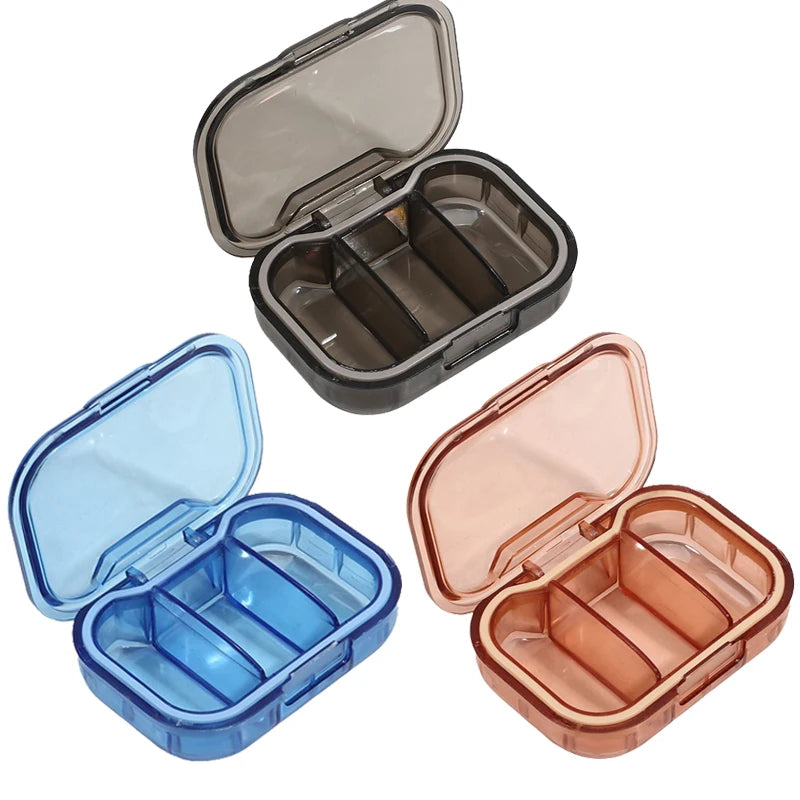 Pills Dispenser Pill Organizer Tablet Pillbox Case Container Portable mini pill case1/2/3Pcs Medicine Pills Box Drug Storage Box Vue A0576-3Pcs Mix