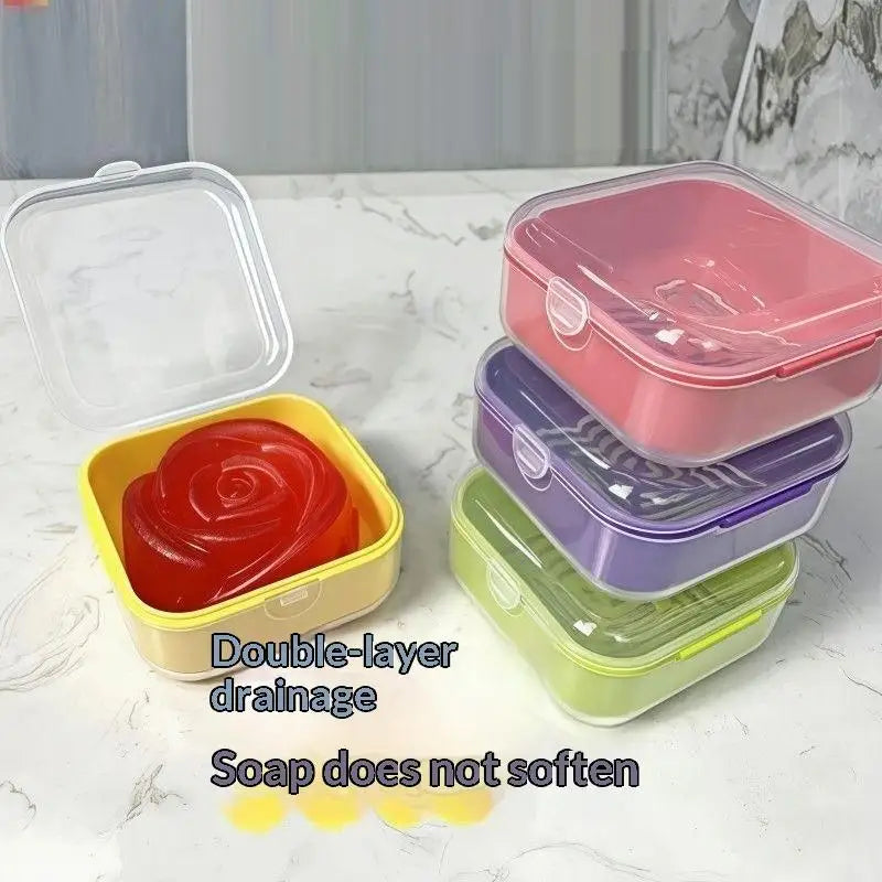 1Pce Travel Mini Soap Box Portable Leak Proof Soap Storage Box, Suitable For Dormitory Travel, Camping Vue