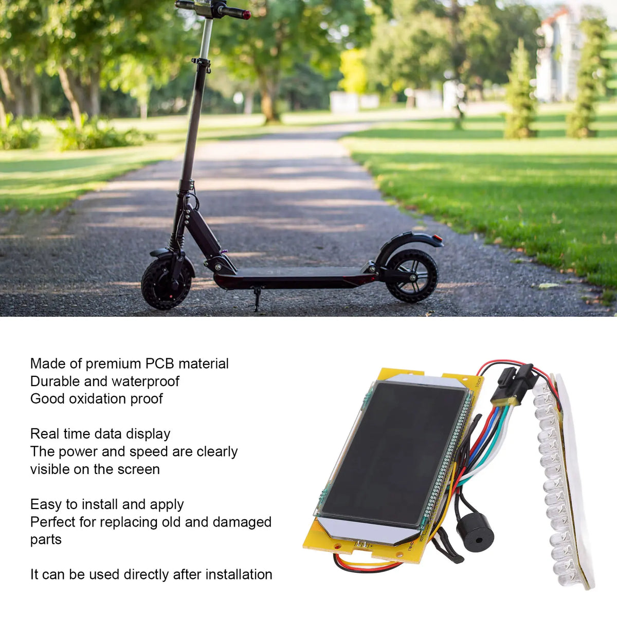 LCD Screen for KUGOO Electric Scooter LCD Display Screen Replacement 36V for KUGOO S1 Scooter Repair Accessories Vue